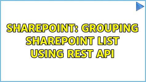 Then you can do the rest based on the list. . Sharepoint rest api group by column